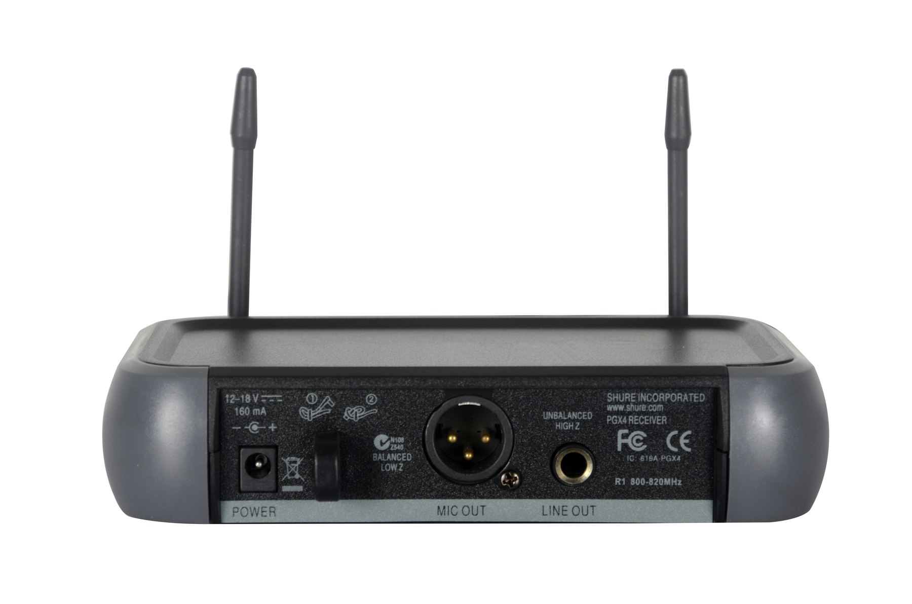 PGX4 wireless receiver rear connection panel