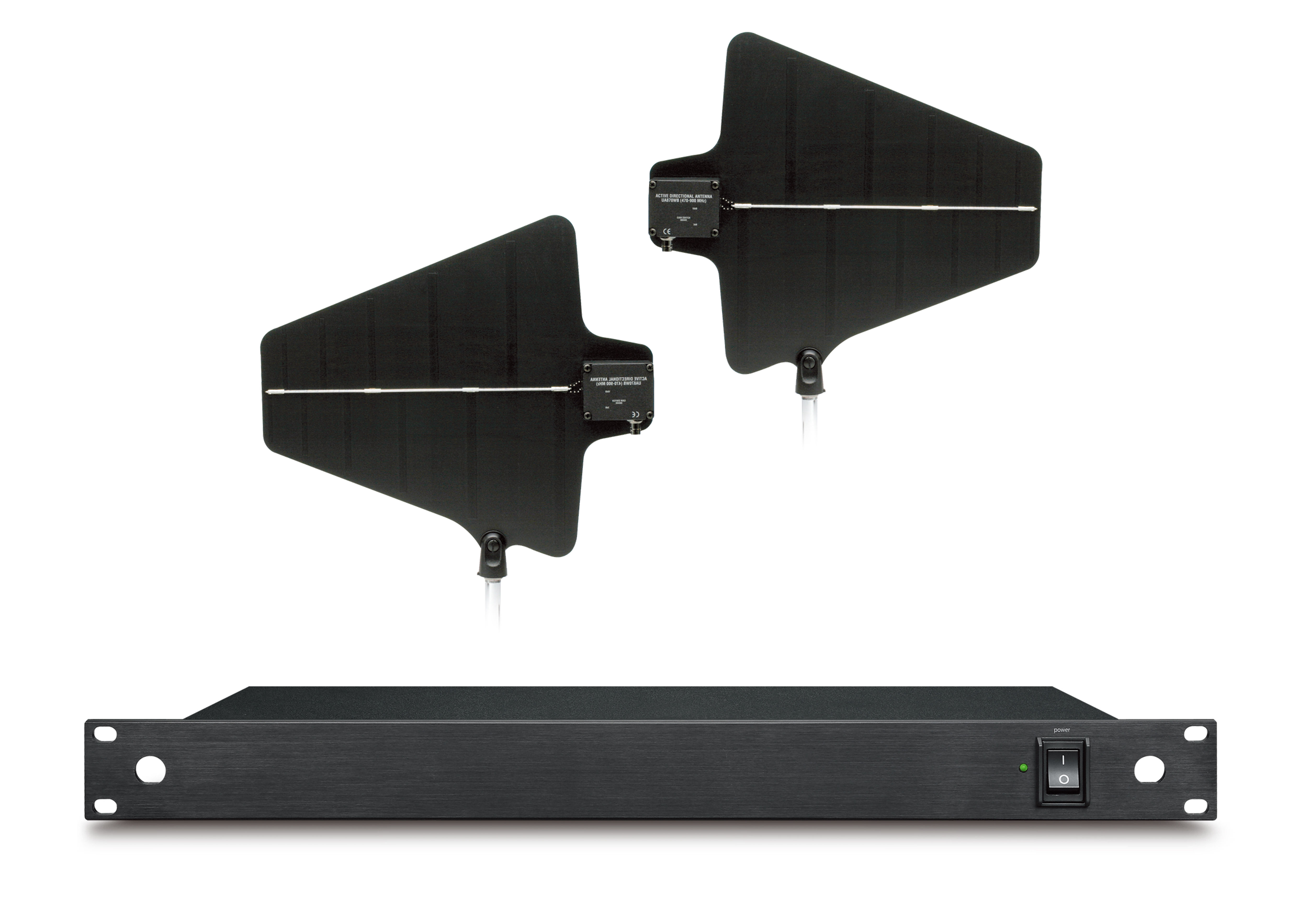 SM-3G active directional UHF antenna pair and rackmount antenna distribution unit
