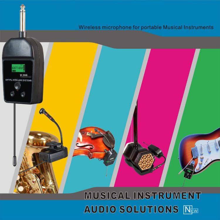 U-360 wireless instrument microphone core transmitter and receiver system