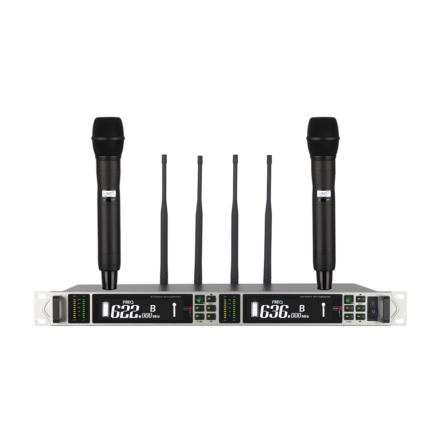 ELEGAUDIO DG-15 dual-channel true-diversity uhf wireless microphone system