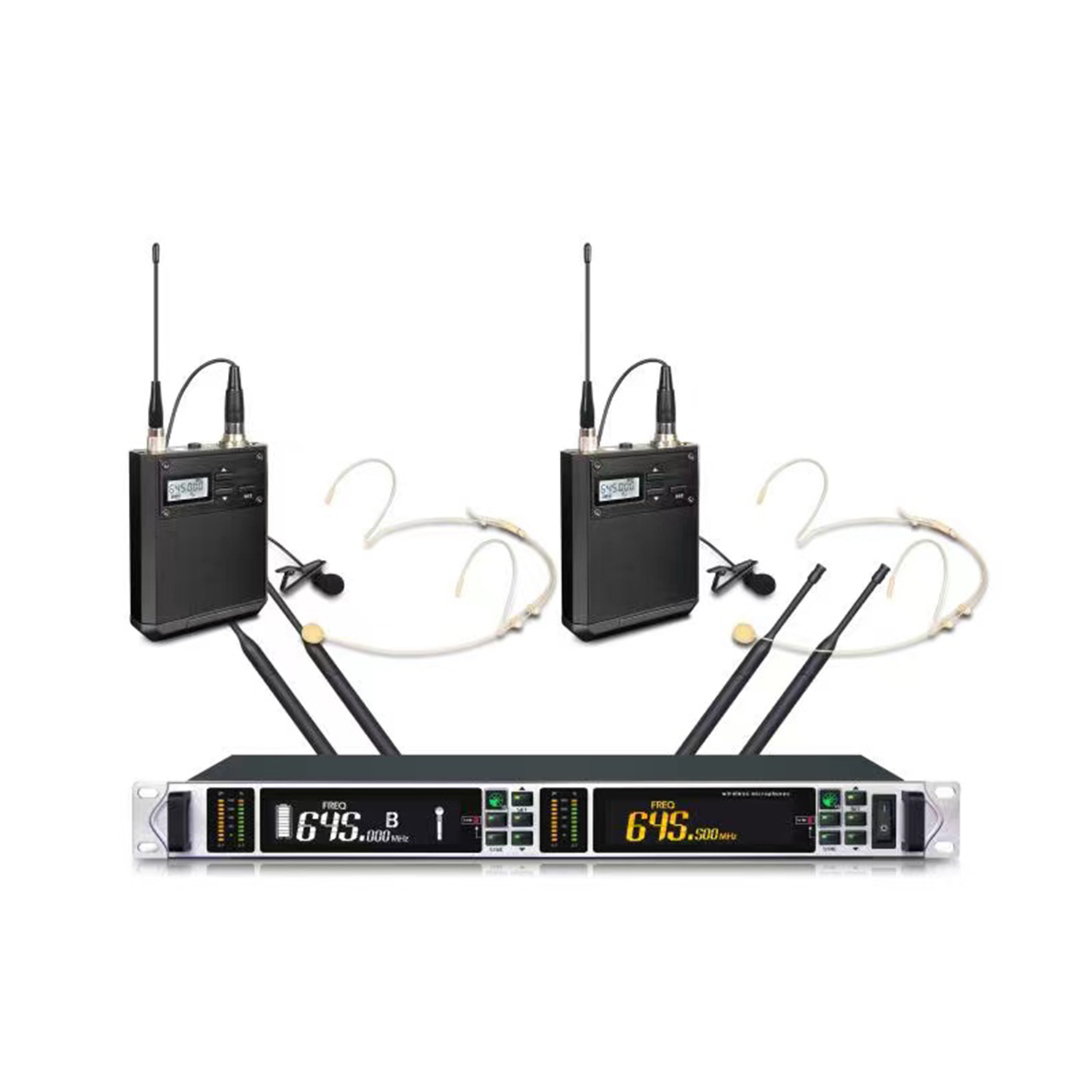 ELEGAUDIO DG-15 dual-channel true-diversity uhf wireless microphone system