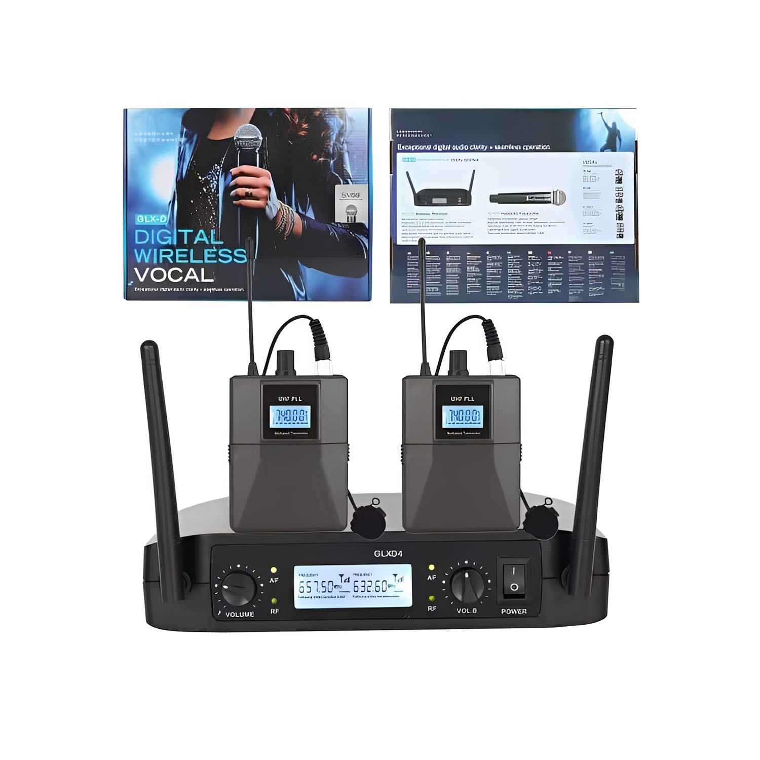 ELEGAUDIO GLXD4 fixed-frequency uhf wireless microphone system