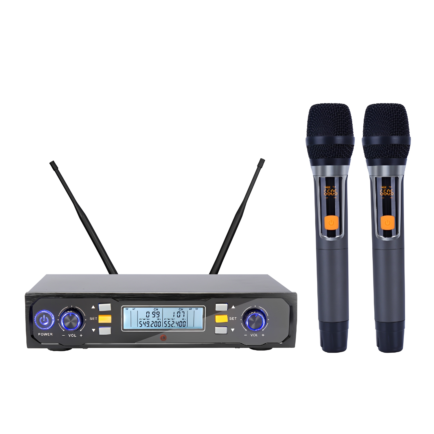 ELEGAUDIO UK-8650 one-receiver/two-handheld uhf system