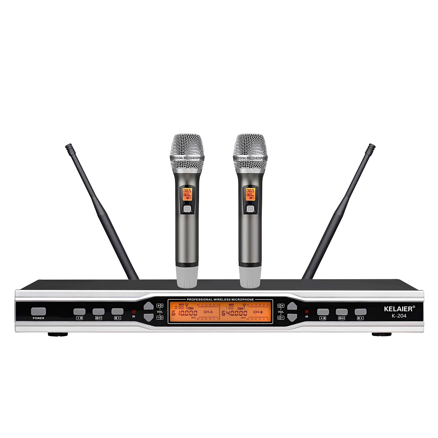 ELEGAUDIO K-204 dual-channel true-diversity uhf wireless microphone system