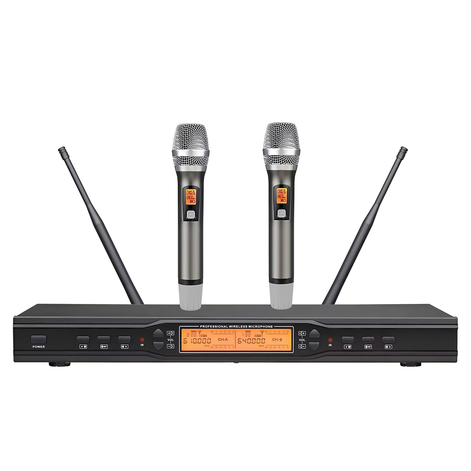ELEGAUDIO K-666 one-receiver/two-microphone true-diversity uhf system