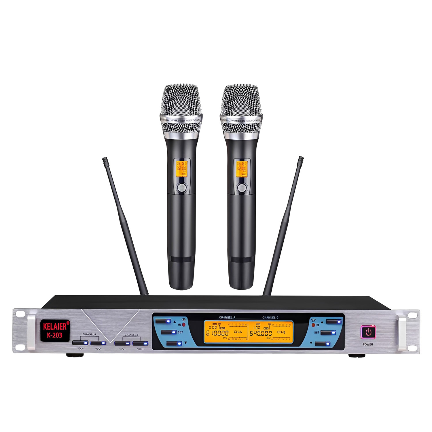 ELEGAUDIO K-203 one-receiver/two-microphone true-diversity uhf system