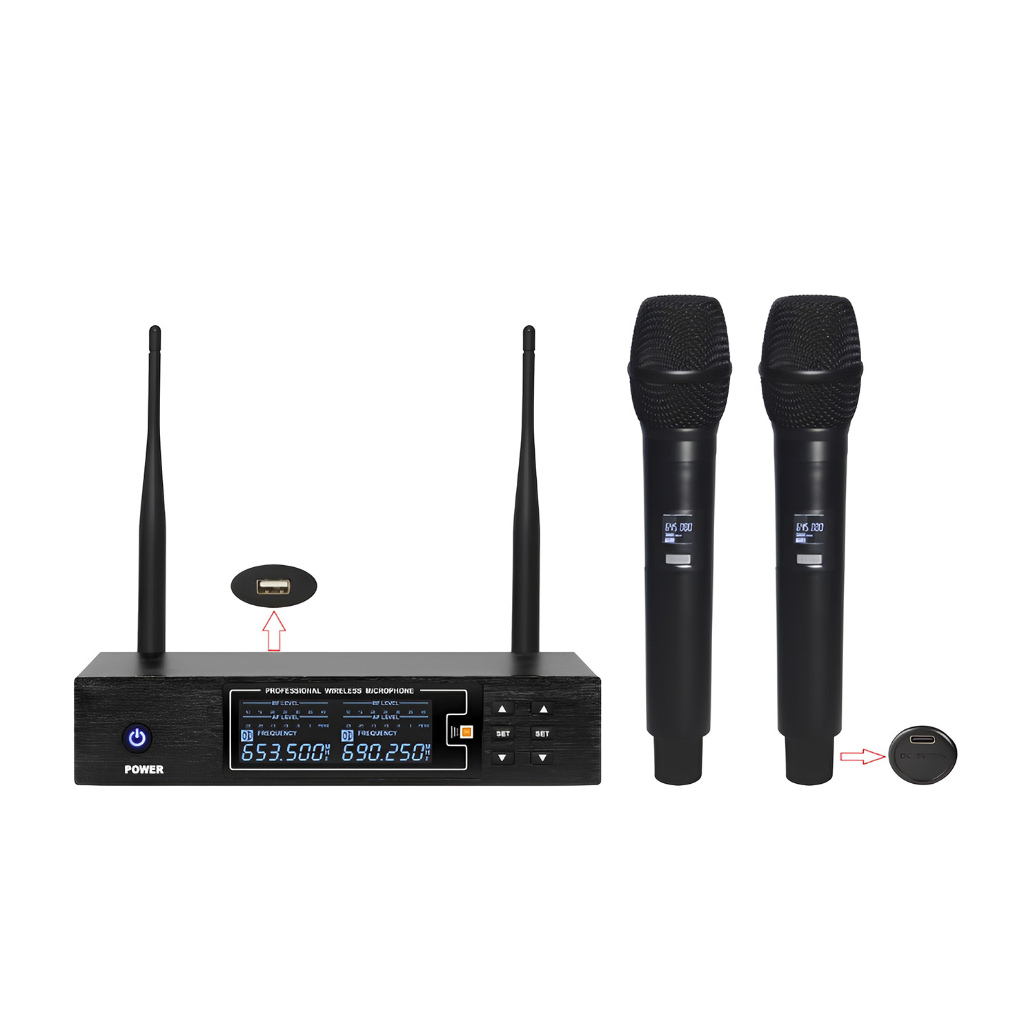 ELEGAUDIO K-280 dual-channel digital uhf wireless microphone system
