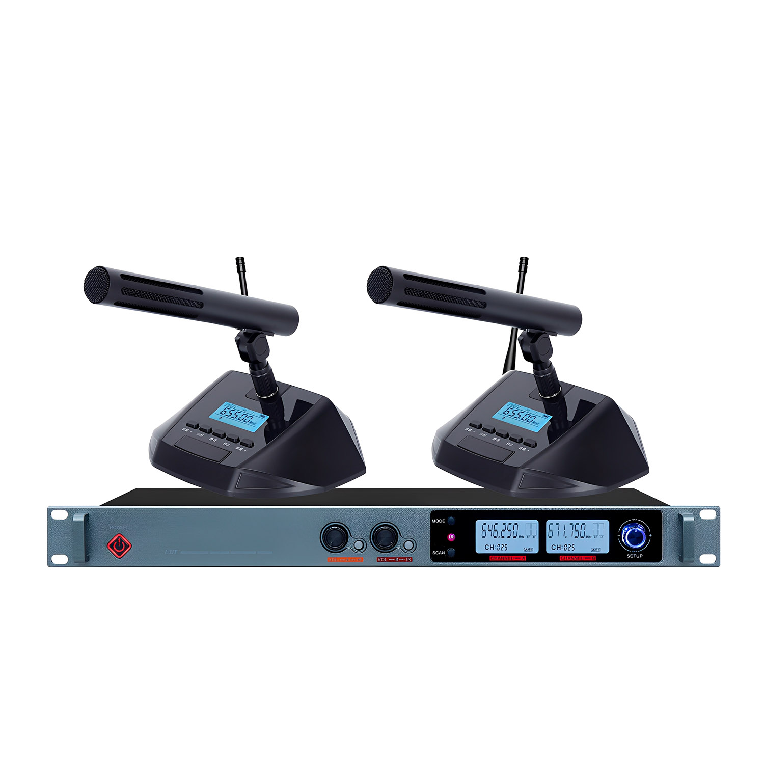 ELEGAUDIO K-8700 2-channel customizable uhf wireless system