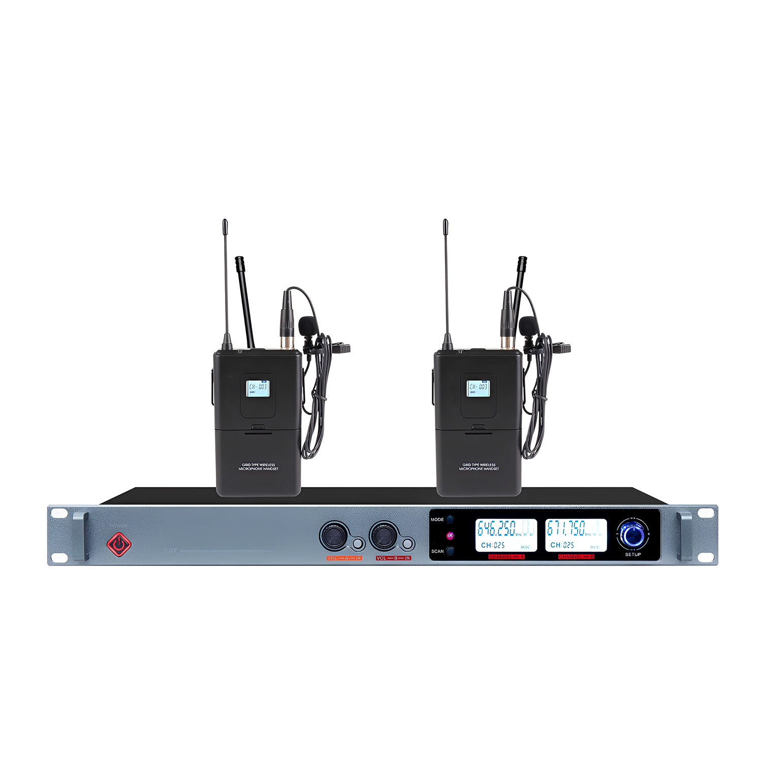 ELEGAUDIO K-8700 2-channel customizable uhf wireless system