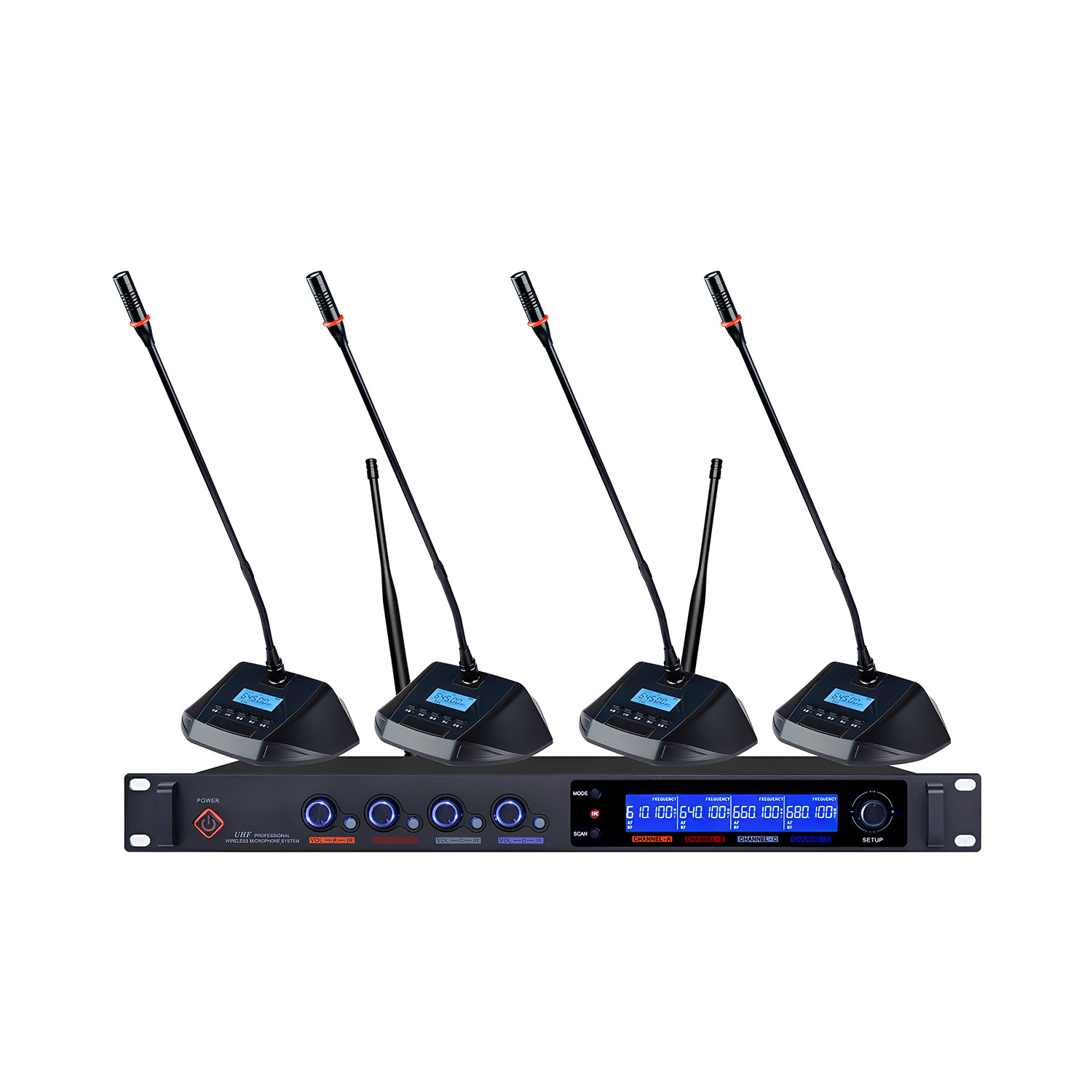 ELEGAUDIO K-8740 4-channel customizable uhf wireless system
