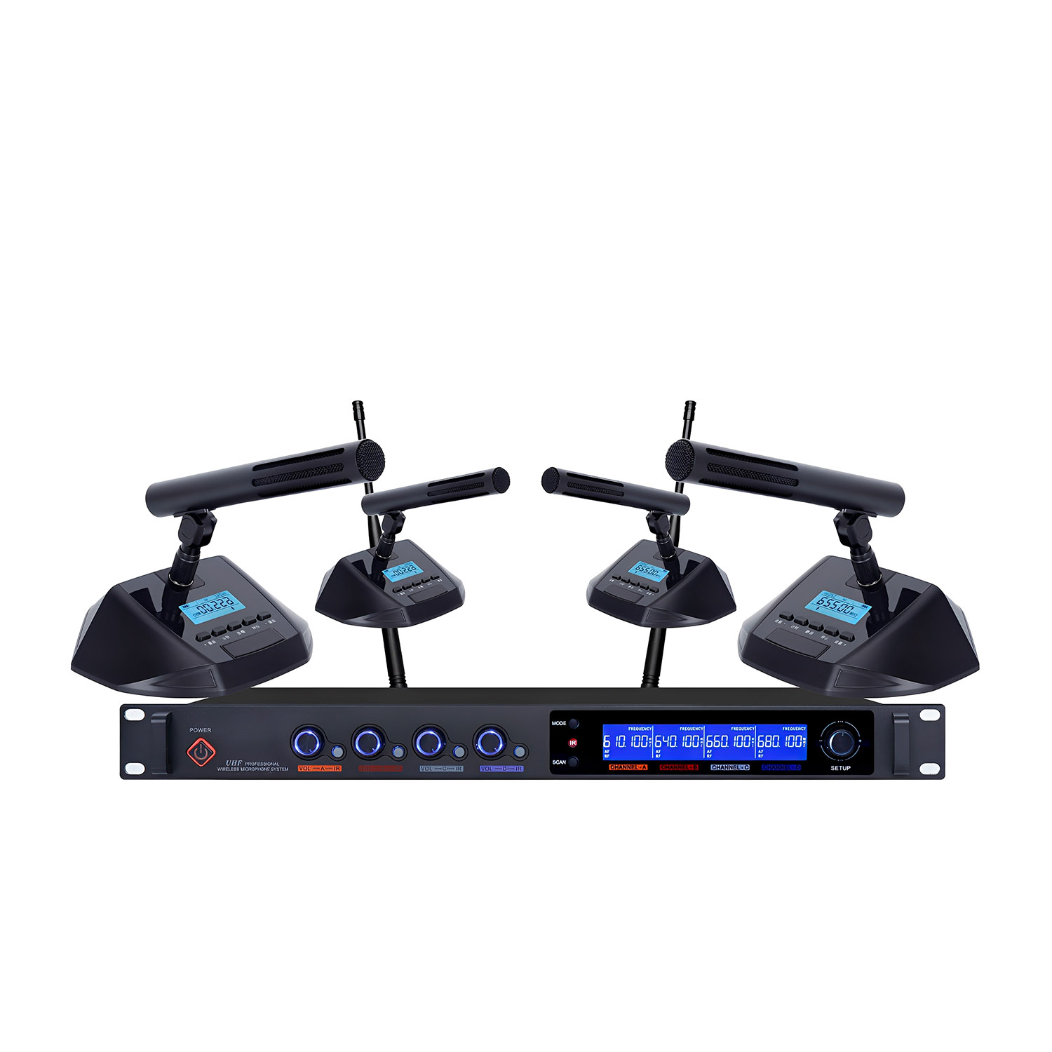 ELEGAUDIO K-8740 4-channel customizable uhf wireless system