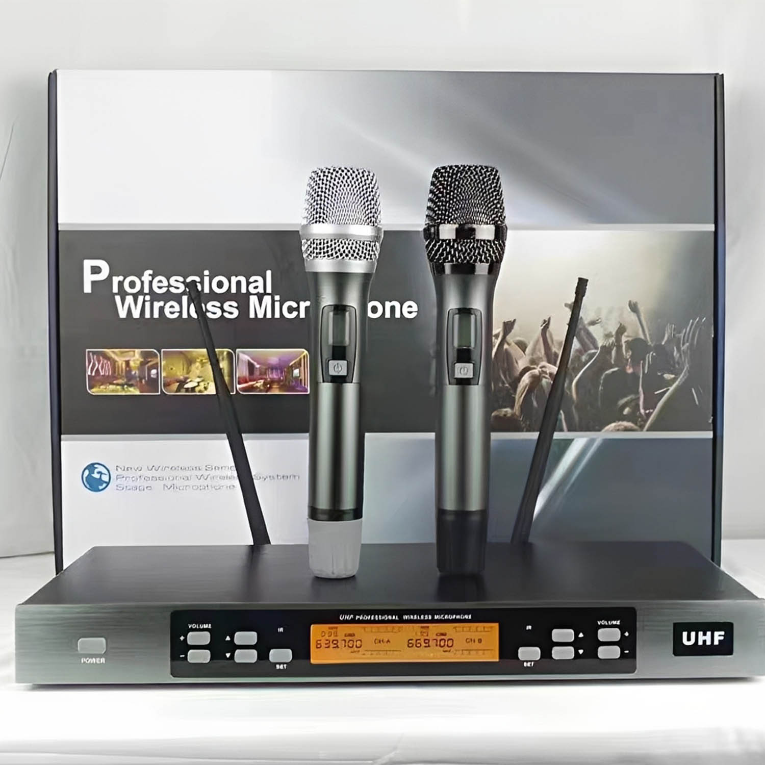 ELEGAUDIO K-8900 2-channel customizable uhf wireless system