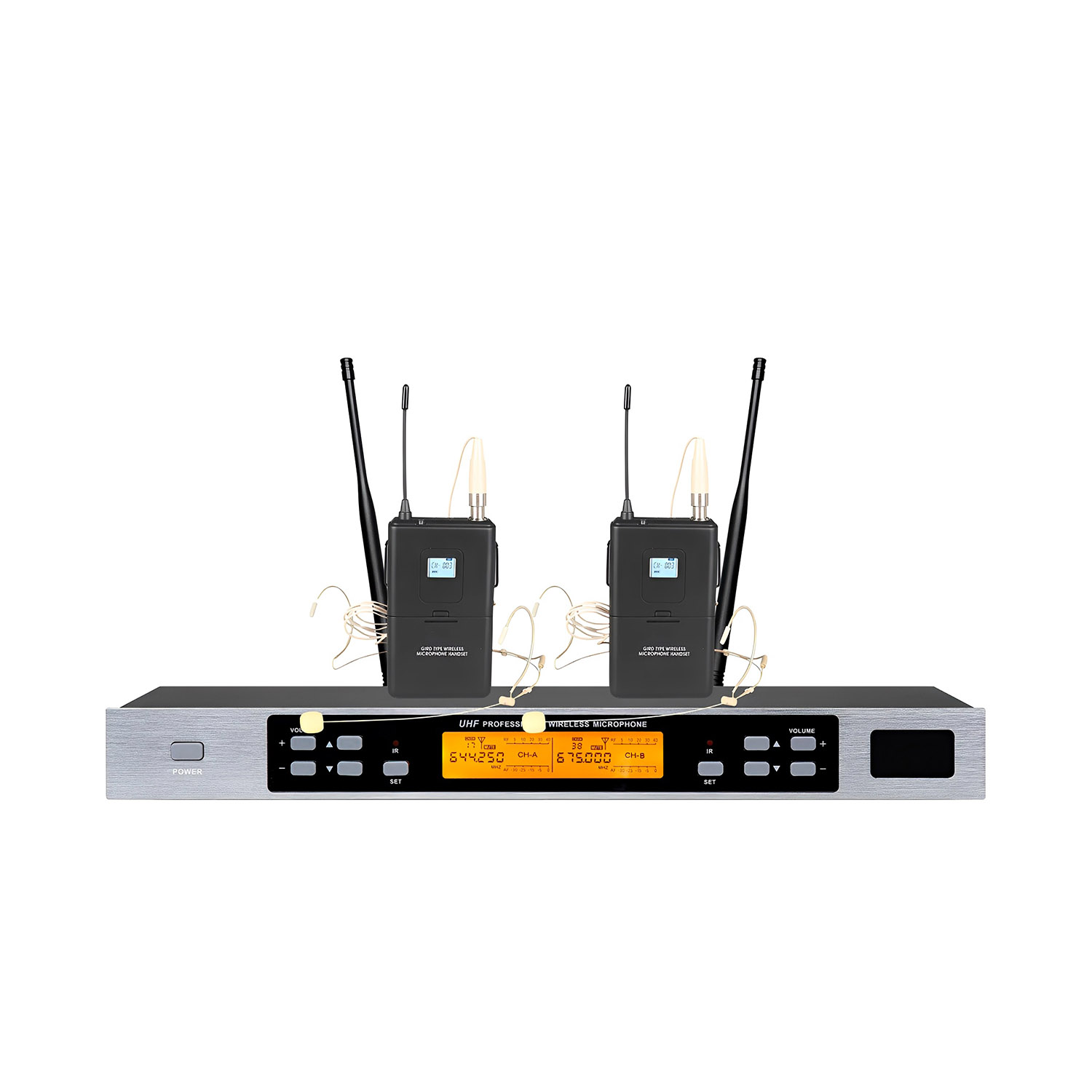 ELEGAUDIO K-8900 2-channel customizable uhf wireless system