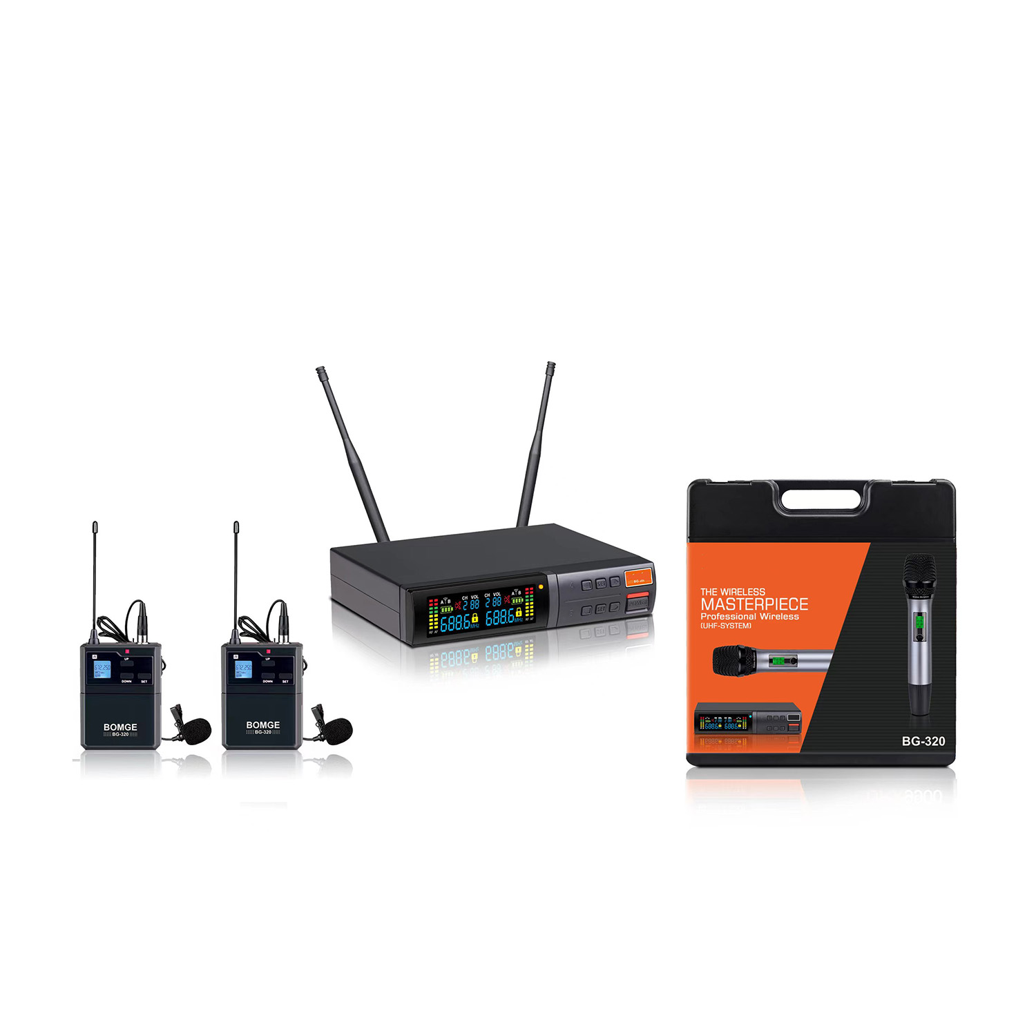 ELEGAUDIO BG-320T professional rackmount uhf wireless microphone system