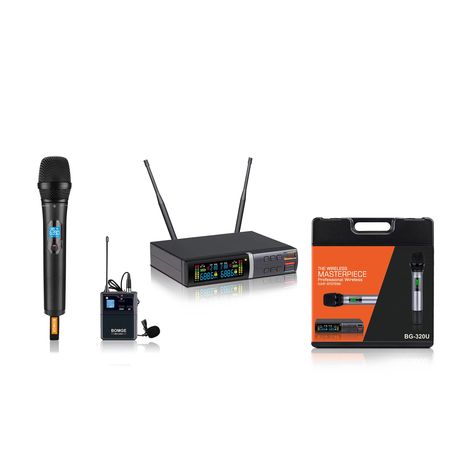 ELEGAUDIO BG-320T professional rackmount uhf wireless microphone system