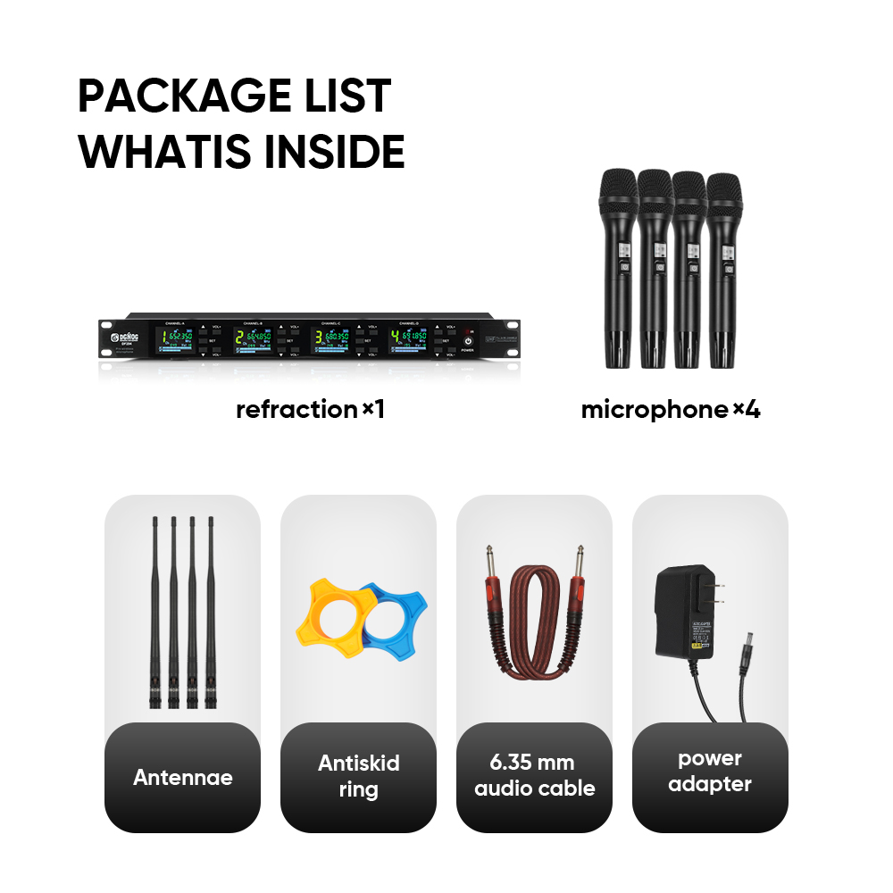 ELEGAUDIO DF204 four-channel selectable-frequency uhf system