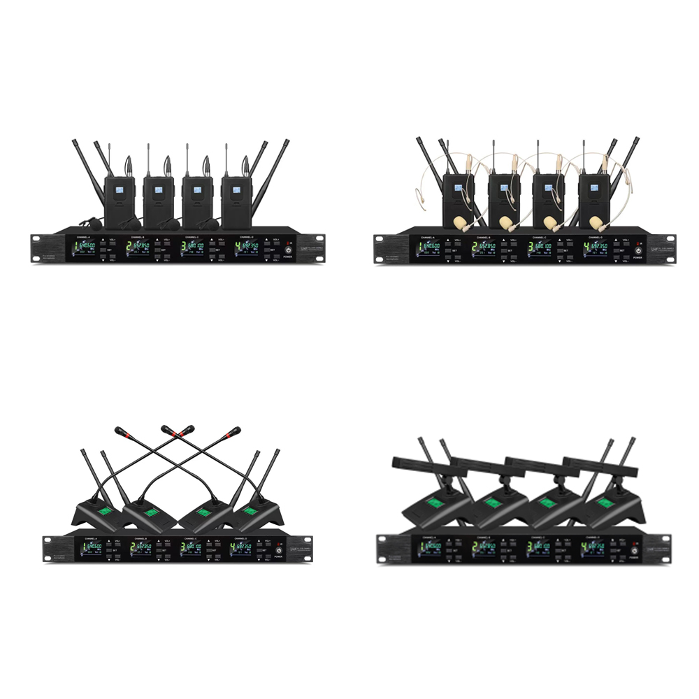 ELEGAUDIO DF204 four-channel selectable-frequency uhf system