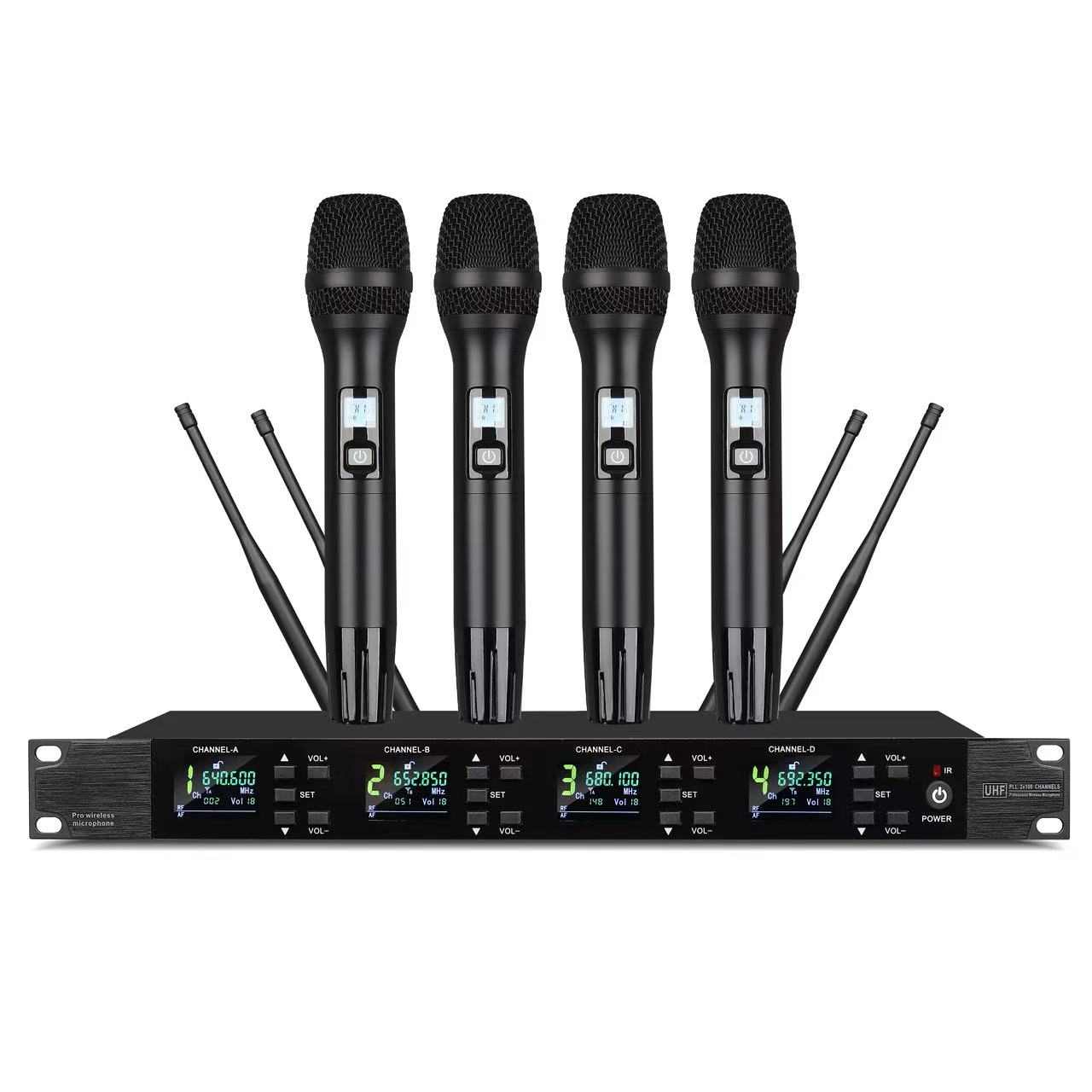 ELEGAUDIO DF204 four-channel selectable-frequency uhf system