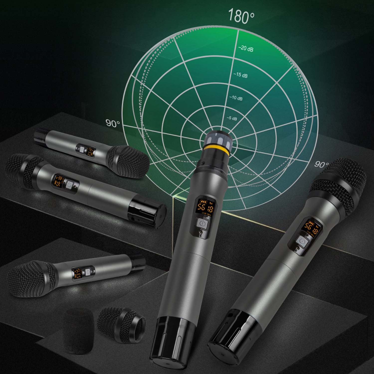 ELEGAUDIO U-801 eight-channel handheld uhf wireless microphone system