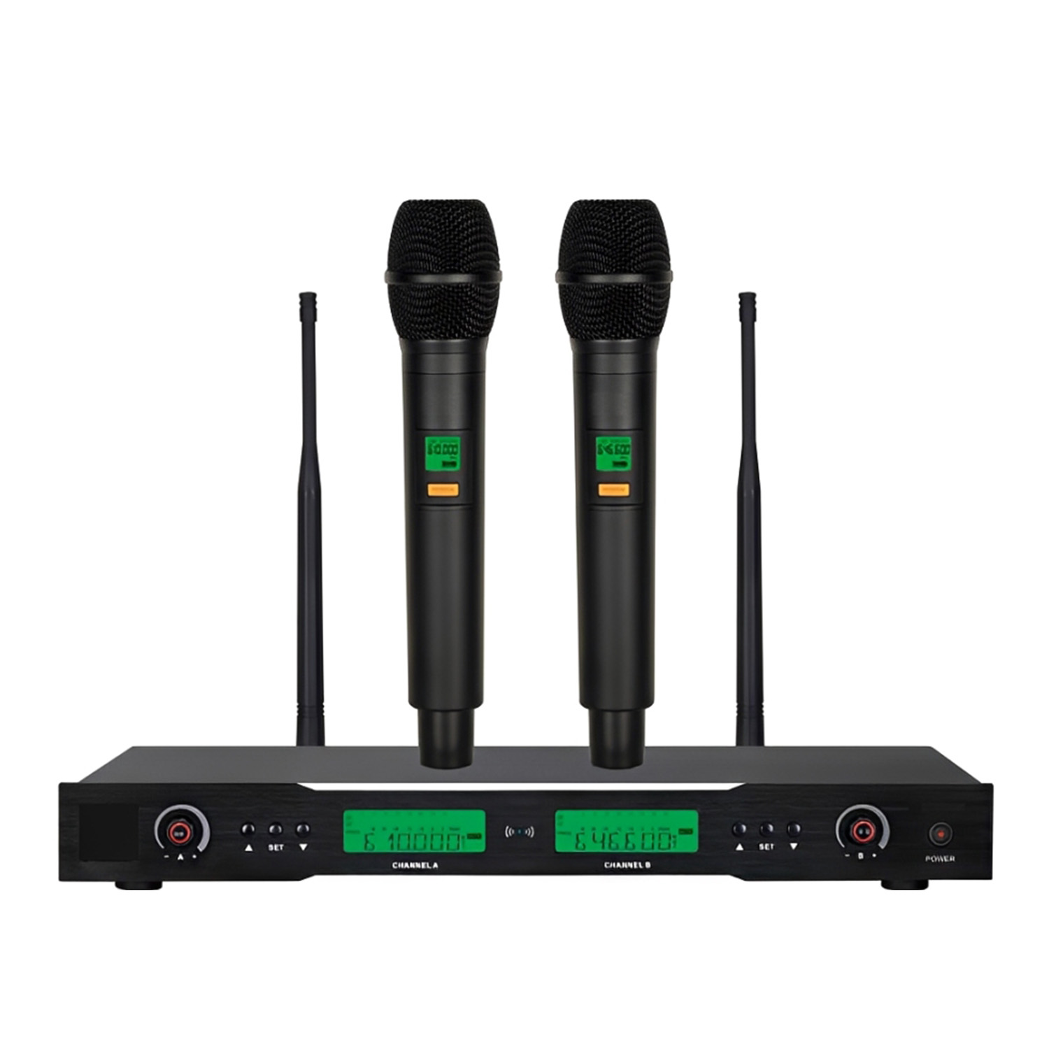 ELEGAUDIO HT-900 dual-channel scanning uhf wireless microphone system