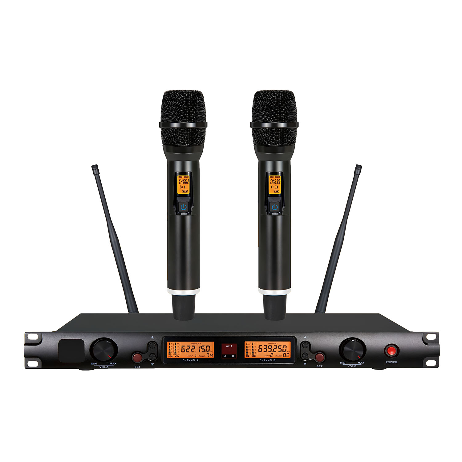 ELEGAUDIO HT-2000 dual-channel scanning uhf wireless microphone system