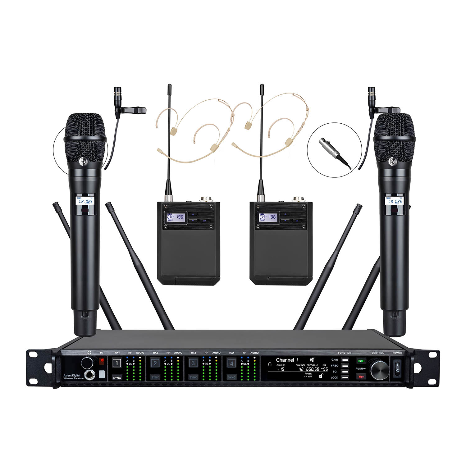 ELEGAUDIO AD4Q dual-channel wideband uhf wireless microphone system