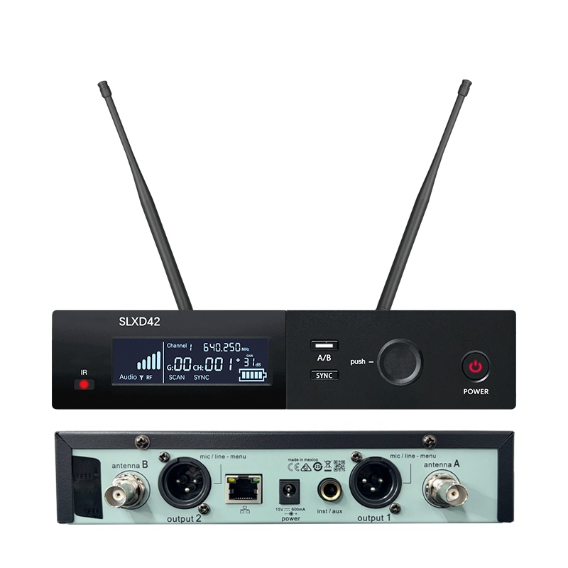 ELEGAUDIO SLXD42 dual-channel scanning uhf wireless microphone system