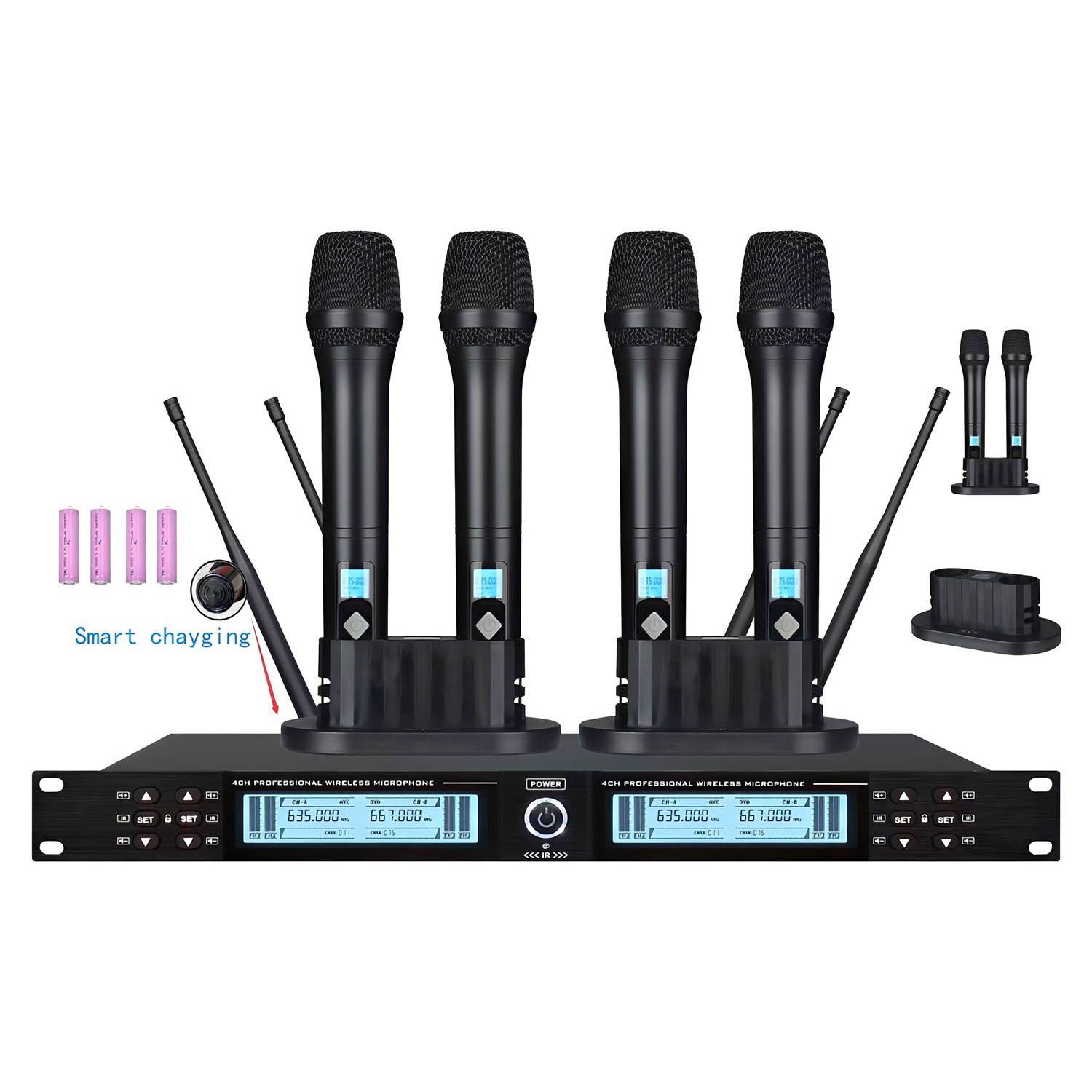 ELEGAUDIO BK-440 four-channel wireless microphone system