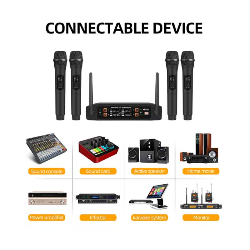 ELEGAUDIO Q-MIC825 four-channel handheld wireless microphone kit