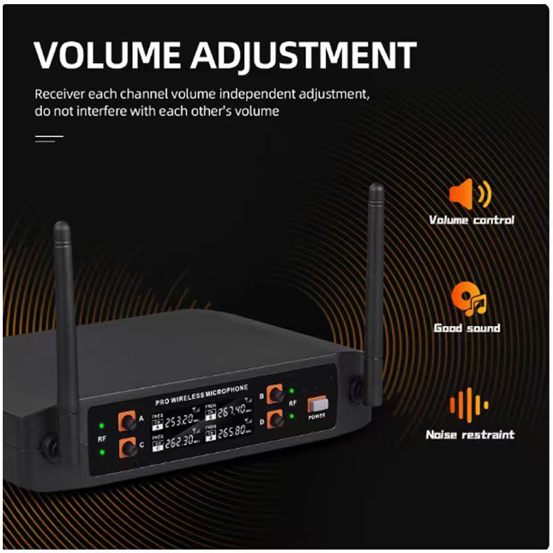 ELEGAUDIO Q-MIC825 four-channel handheld wireless microphone kit