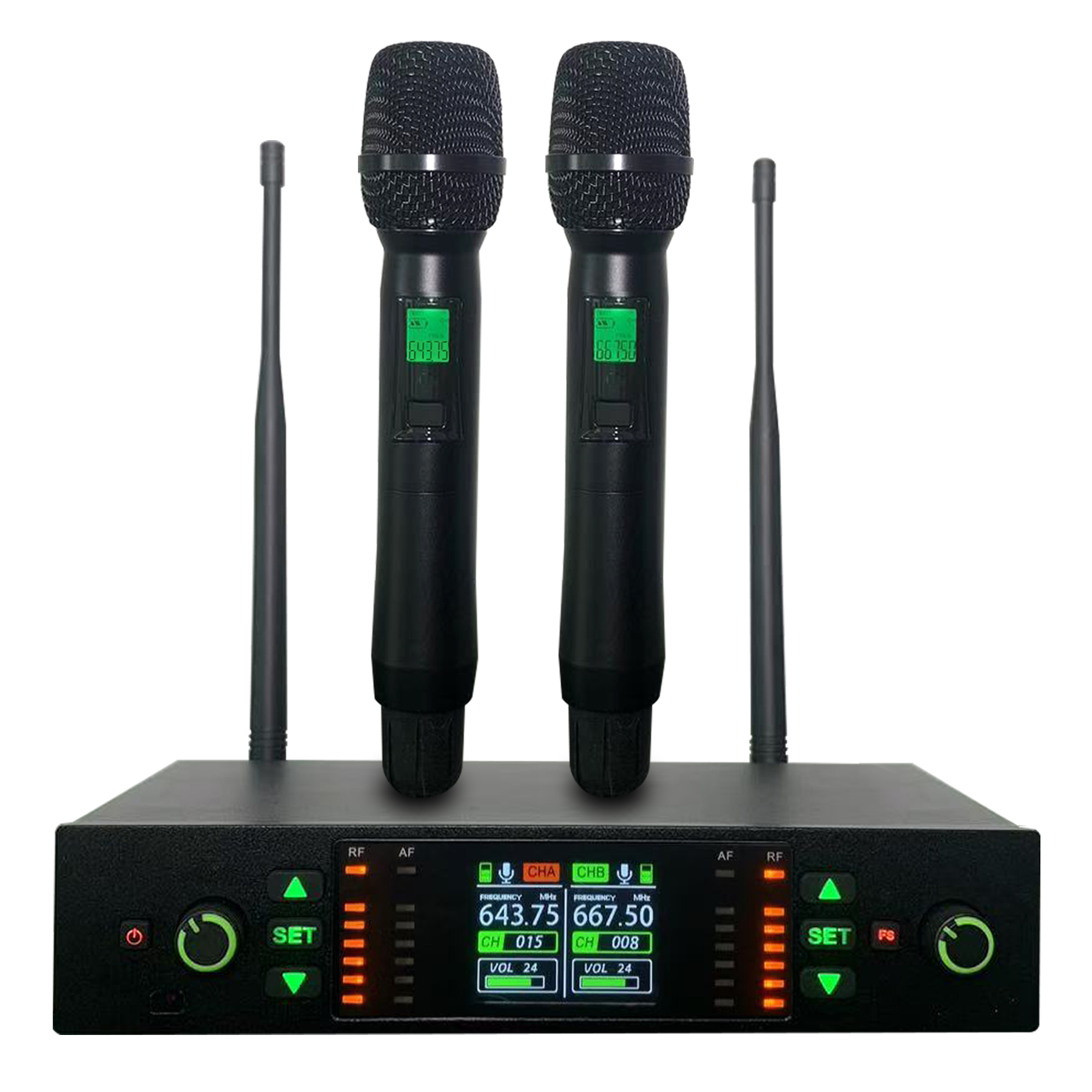 ELEGAUDIO DL-280FS + HL-01 dual-channel instructor earhook uhf system