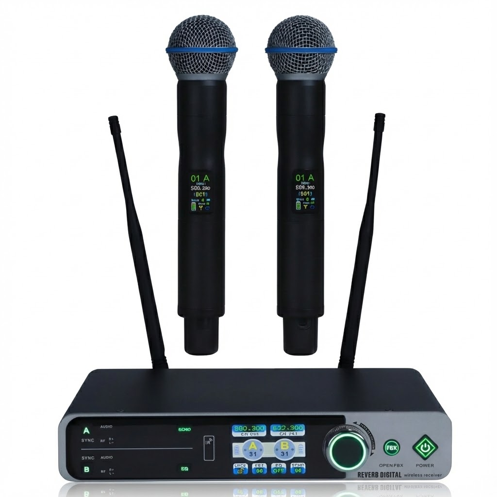 ELEGAUDIO DL-300EQ dual-channel wireless microphone system with dsp