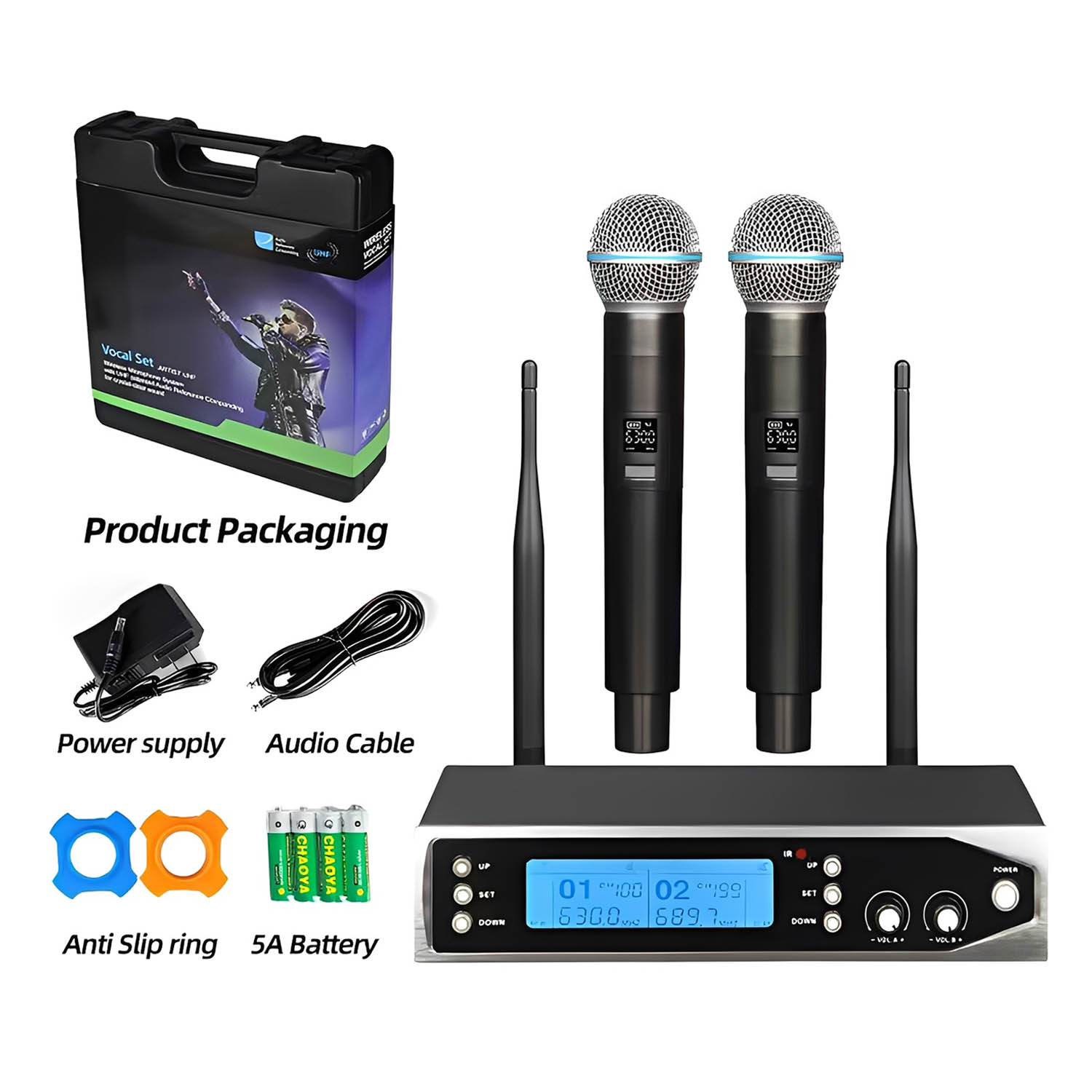 ELEGAUDIO DM-100 dual-channel professional wireless microphone system