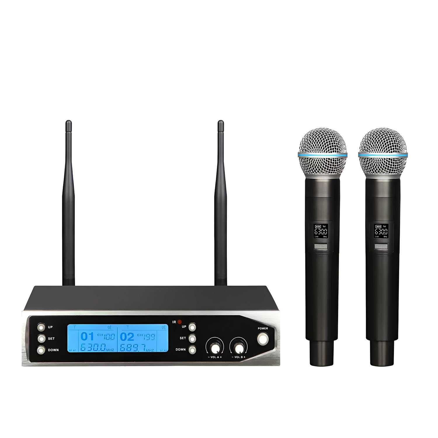 ELEGAUDIO DM-100 dual-channel professional wireless microphone system