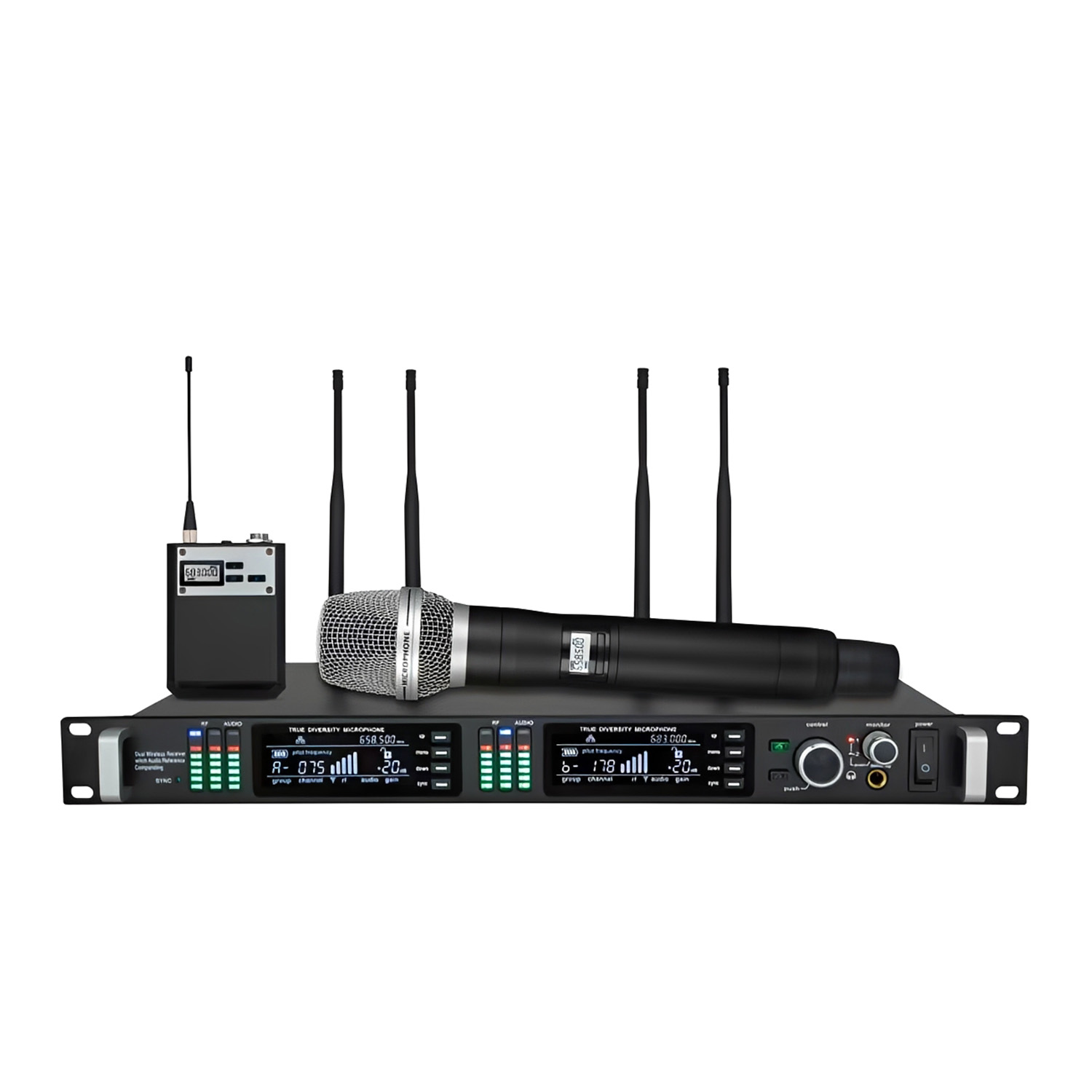 ELEGAUDIO AXT450 dual-channel professional wireless microphone system