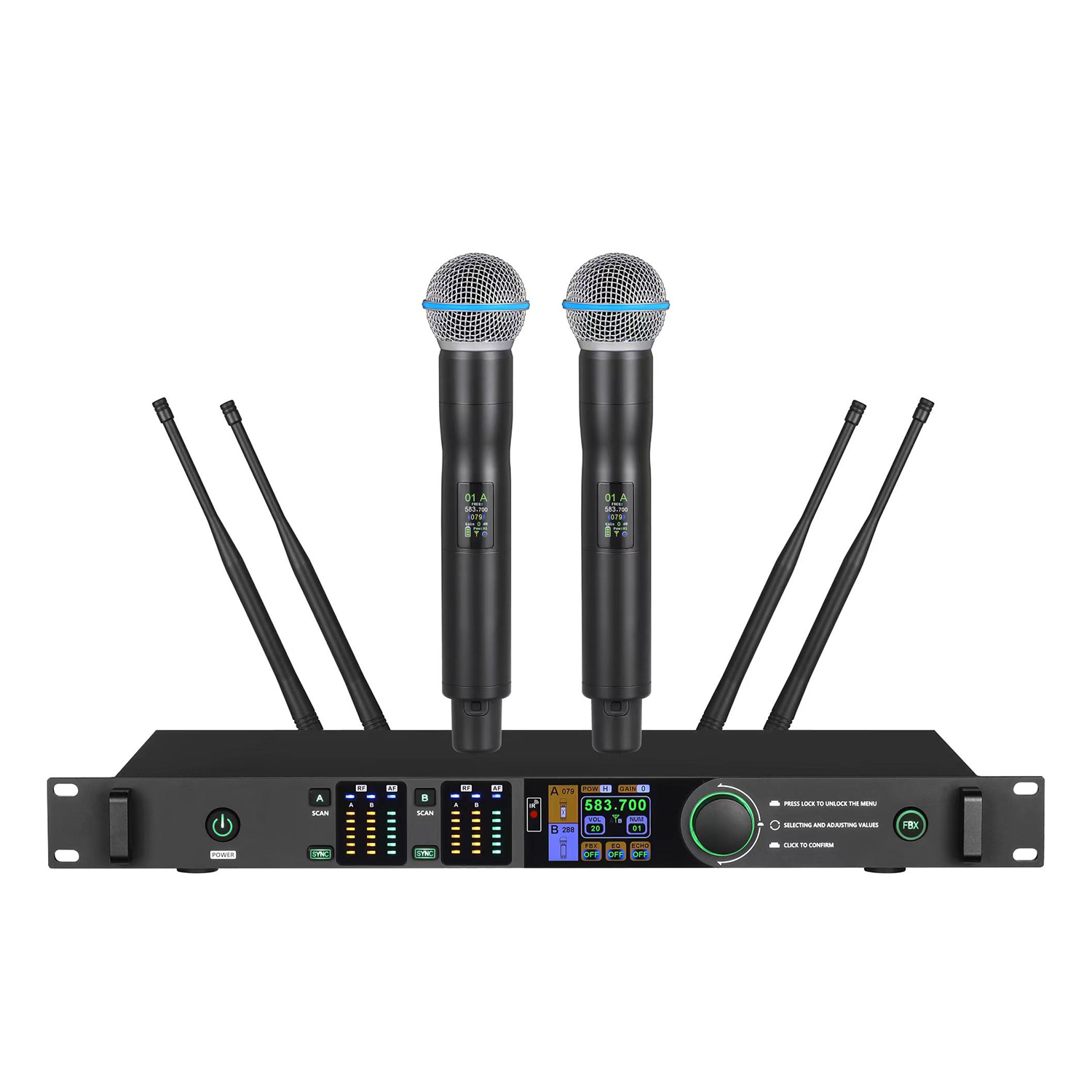 ELEGAUDIO TD-333 (TFT) 2-channel true-diversity uhf system
