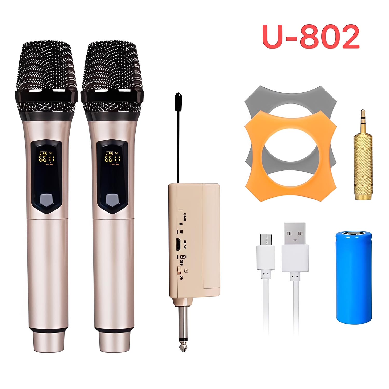 ELEGAUDIO U-802 2-channel uhf wireless microphone system