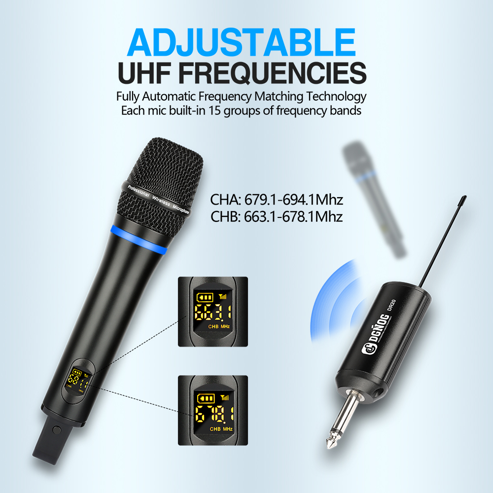 ELEGAUDIO DR20 dual-handheld wireless microphone system