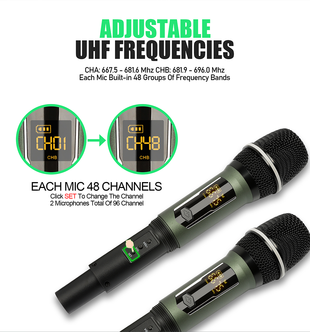 ELEGAUDIO DL602 dual-handheld uhf system