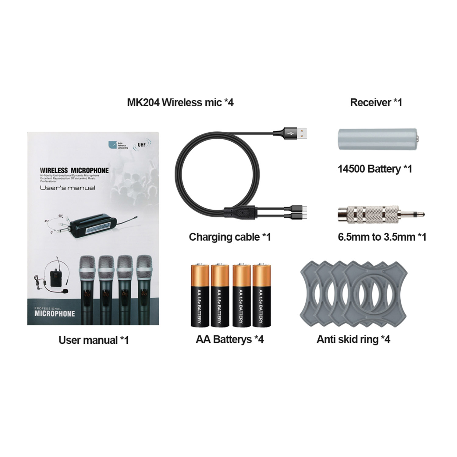 ELEGAUDIO MK204 four-channel handheld uhf system