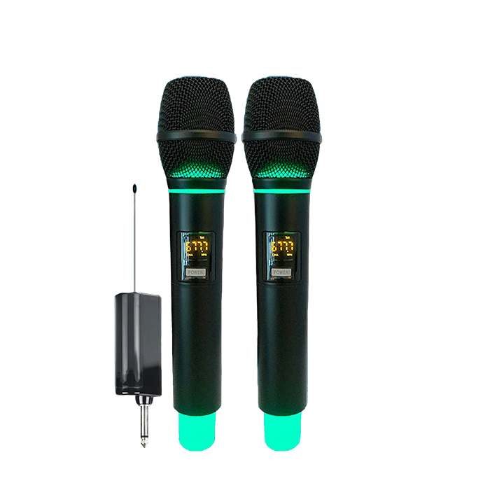 F-8 Fluorescent Green, One tow Two Wireless Microphone