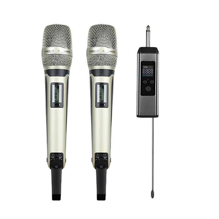 A-SKM9000B Wireless Microphone Held in Both Hands