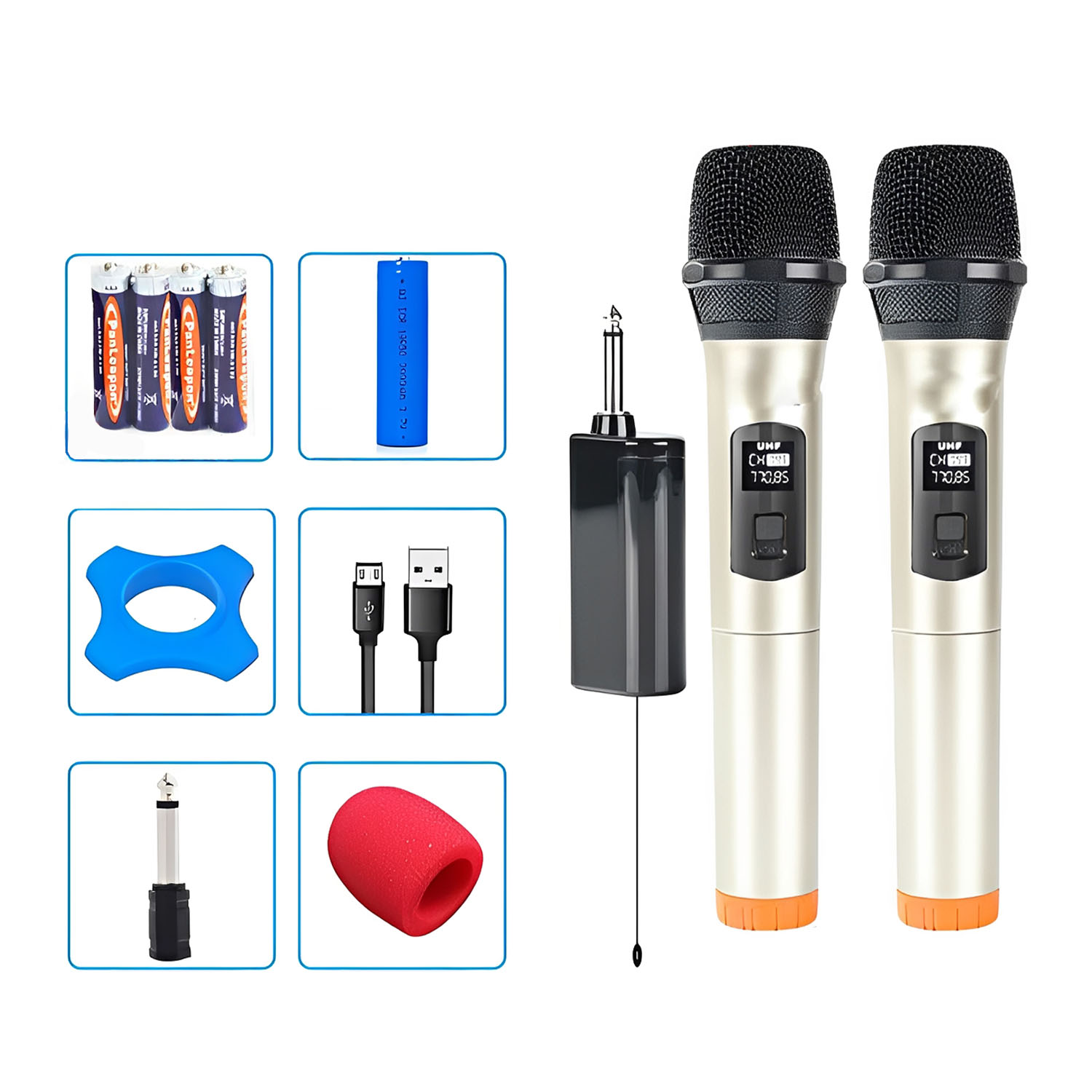 ELEGAUDIO U-W2G one-receiver/two-microphone wireless system