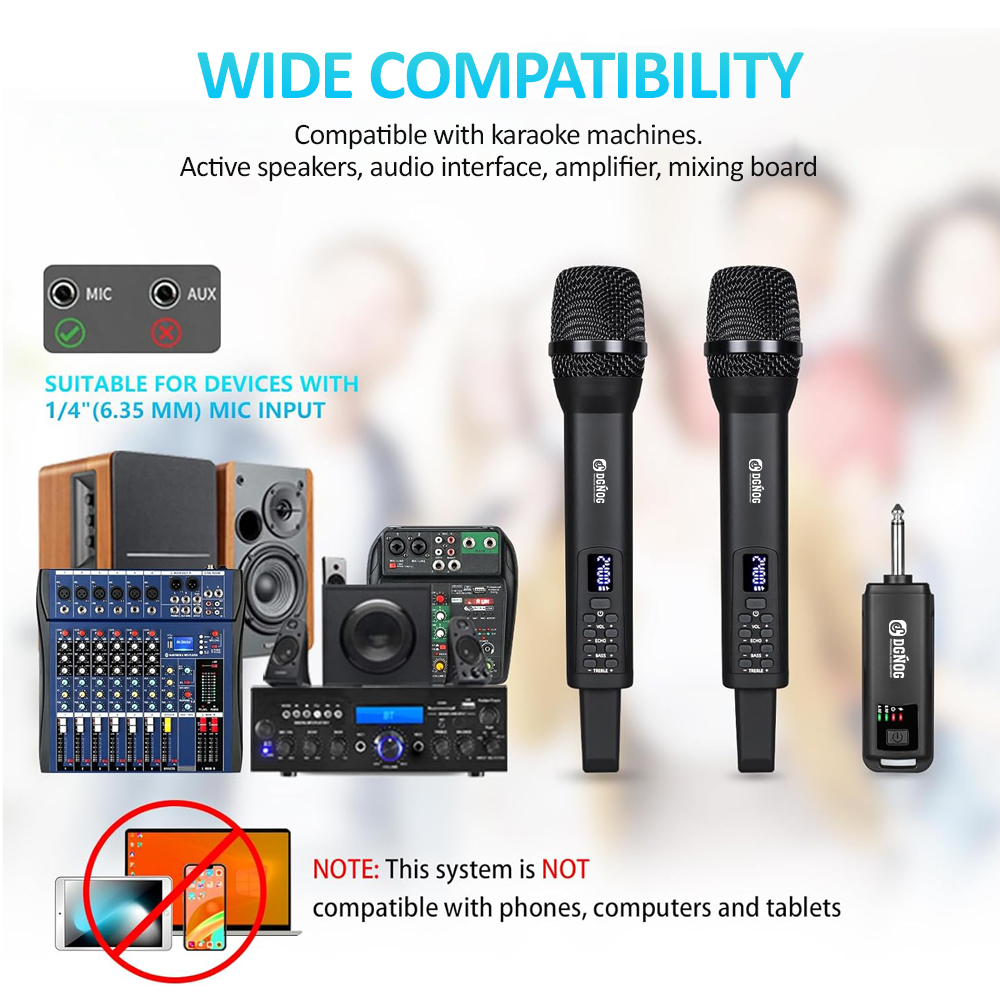 ELEGAUDIO U-202 rechargeable handheld uhf wireless microphone