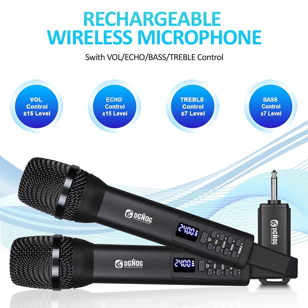 ELEGAUDIO U-202 rechargeable handheld uhf wireless microphone