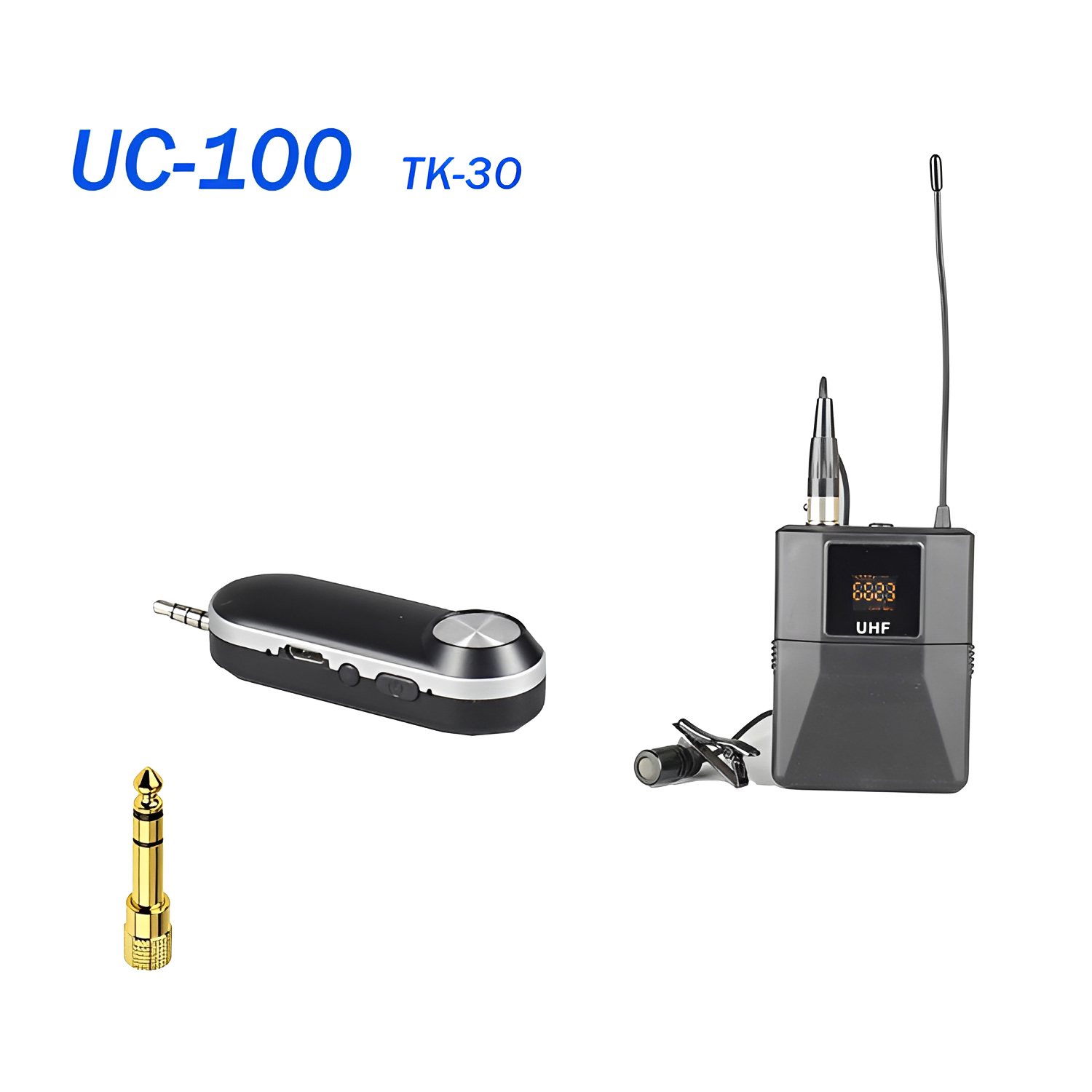 ELEGAUDIO UC-100 TK-30 dual-channel UHF wireless microphone system