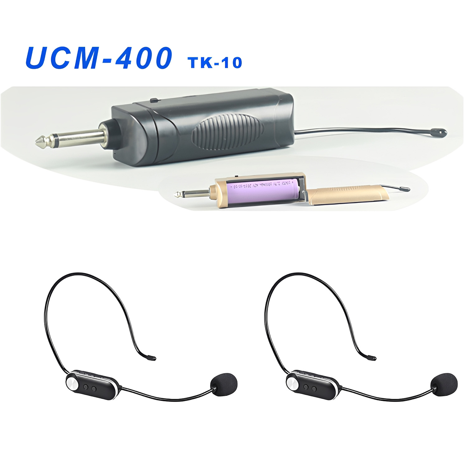 ELEGAUDIO UCM-300 / UCM-400 TK-10 dual-channel UHF wireless microphone system