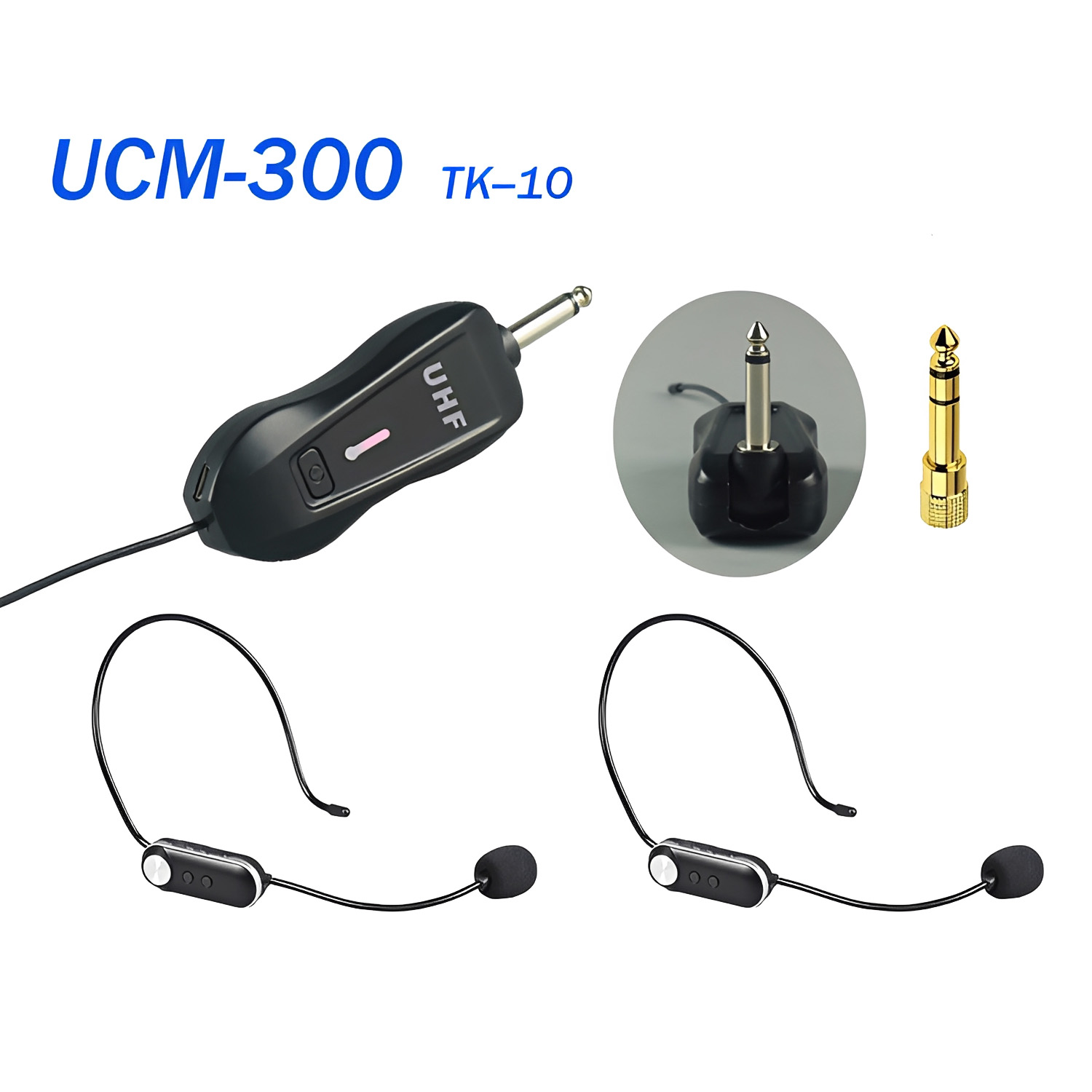 ELEGAUDIO UCM-300 / UCM-400 TK-10 dual-channel UHF wireless microphone system