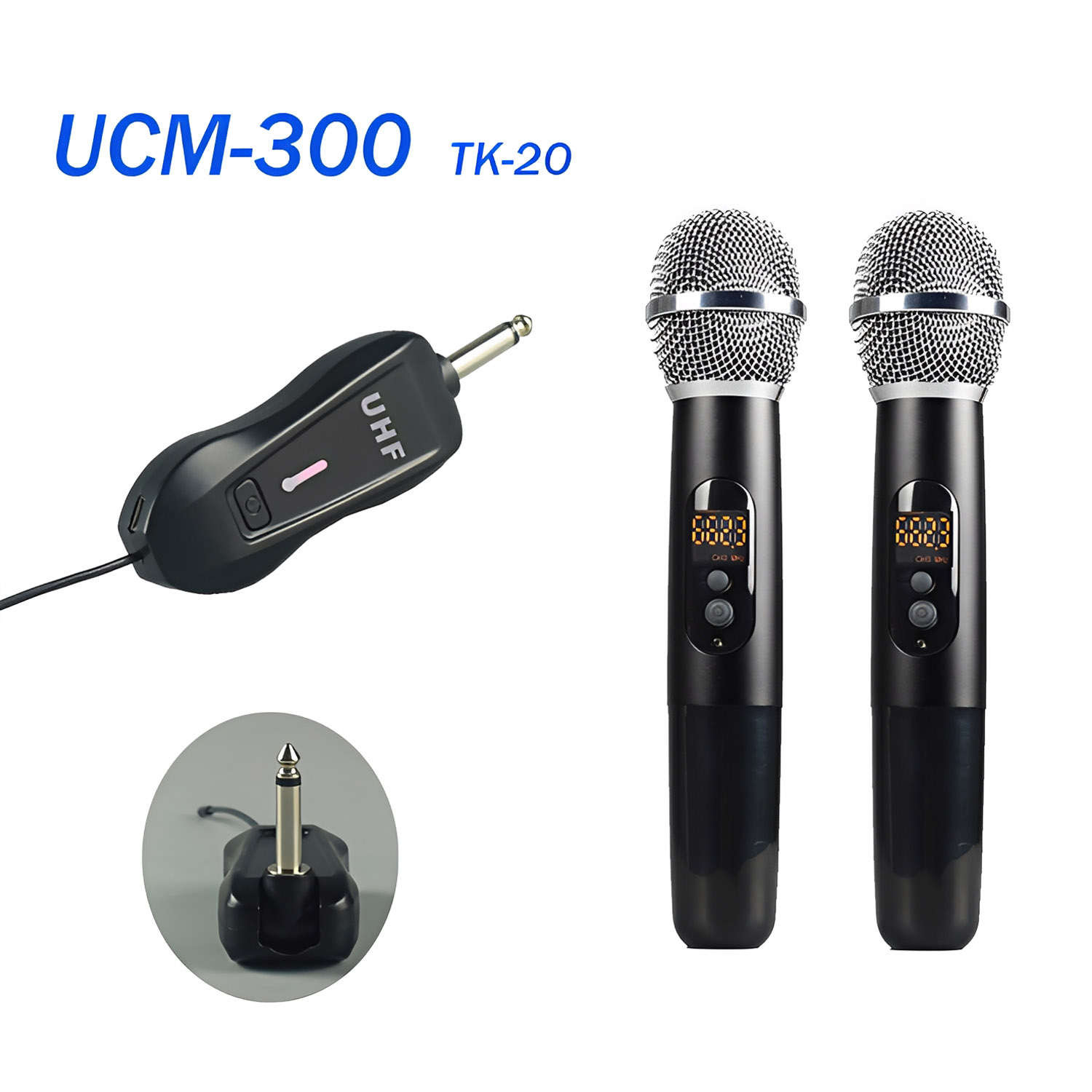 ELEGAUDIO UCM-300 / UCM-400 TK-20 dual-channel UHF wireless microphone system