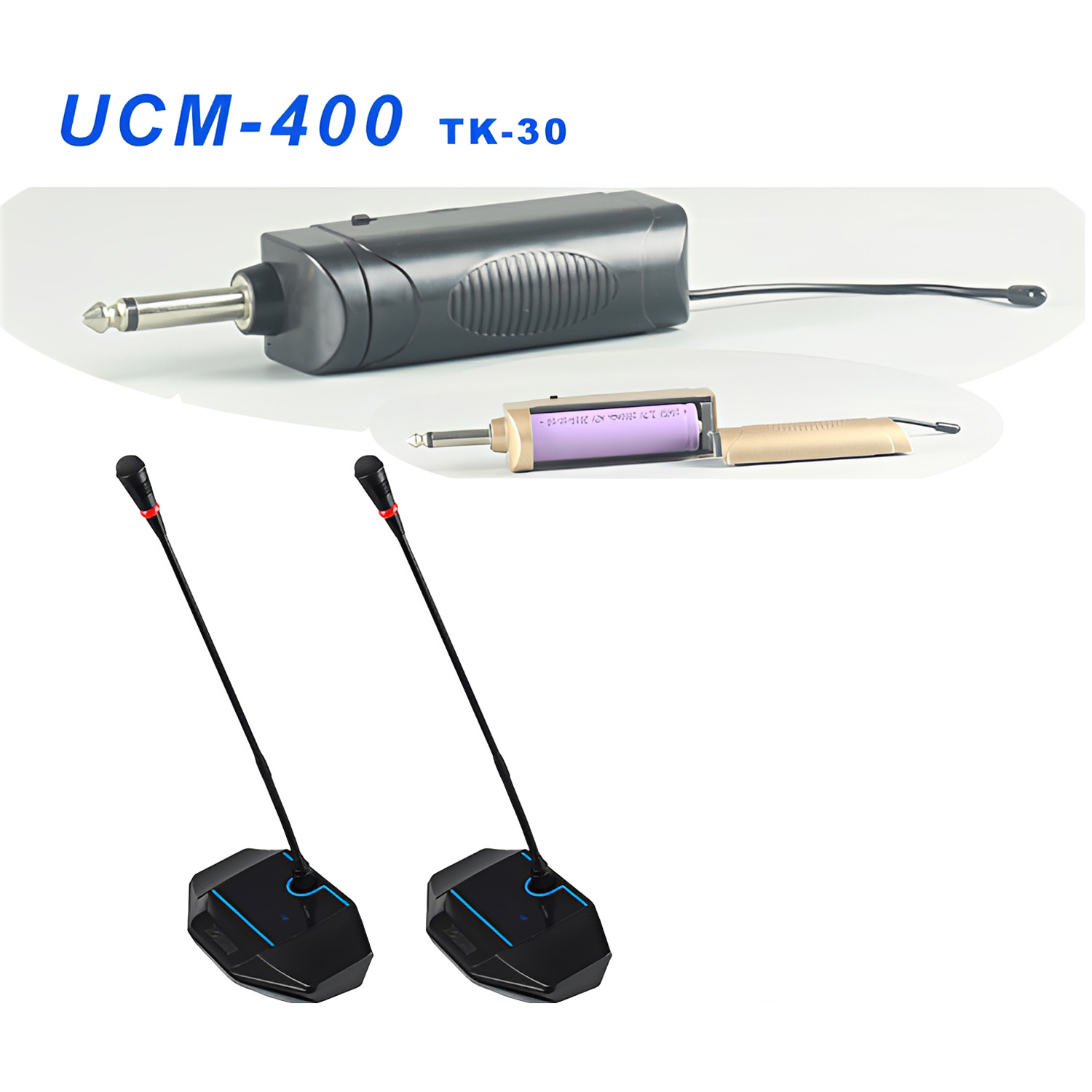 ELEGAUDIO UCM-300 / UCM-400 TK-40 dual-channel UHF wireless microphone system
